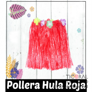POLLERA PLASTICA HAWAIANA ROJA x 1 POLLERA PLASTICA HAWAIANA ROJA x 1